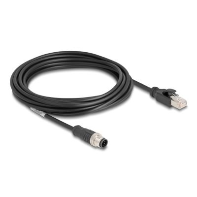 DeLOCK M12 A-coded 8-pin male to RJ45 male PVC cable, 5 m