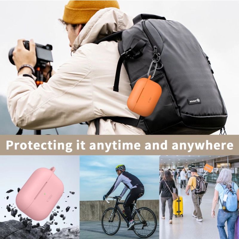 8. Tech-Protect Silicone Hook Case for AirPods Pro - Pink
