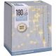 17. CHRISTMAS TREE LIGHTS OUTDOOR LIGHT CURTAIN 180 LED CONTROLLER TIMER WARM WHITE TRANSPARENT CABLE
