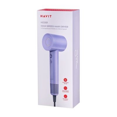 2. Havit HD201-EU Hair Dryer (Purple)