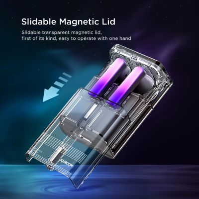 11. TWS Joyroom JR-TC1 IceLens Series wireless headphones with LED lights - white