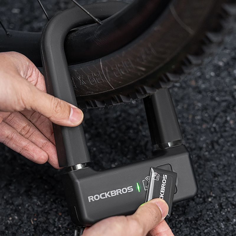 6. Rockbros RBNS1 SMART Bike Lock with NFC Reader - Black