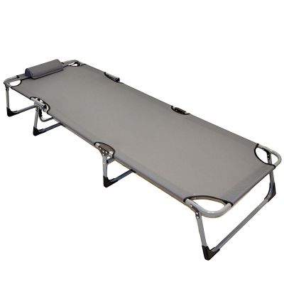 26. FOLDING CAMPING BED, 3-POSITION, 188 X 73 X 28 CM, DARK GREY