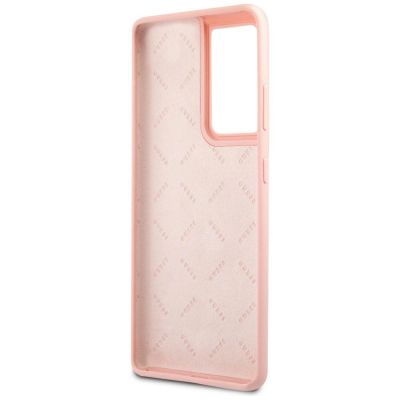 7. Guess GUHCS21LLSVSPI S21 Ultra G998 pink/pink hardcase Script Vintage