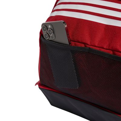 6. adidas Tiro Duffle Large Sports Bag with Bottom Compartment, Red JY7950