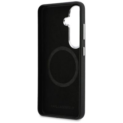 7. Karl Lagerfeld Saffiano KC Metal Logo MagSafe Case for Samsung Galaxy S26 Black