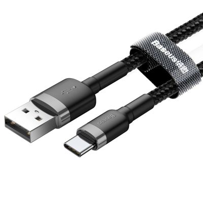 3. Baseus Cafule USB-A / USB-C QC 3.0 3A Cable 0.5 m - Black and Gray