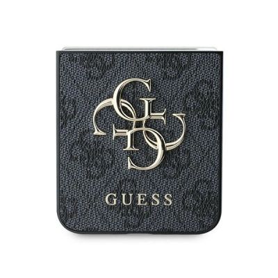 5. Guess Leather 4G Metal Logo Case for Samsung Galaxy Z Flip 6 - Black