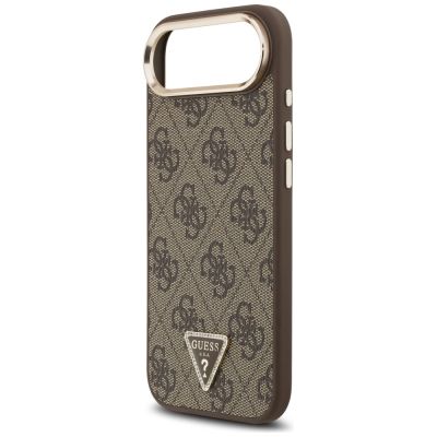6. Guess 4G Triangle Logo MagSafe Case for iPhone Air Brown - Gold