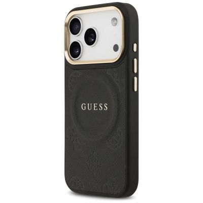 2. Guess Peony Hot Stamp MagSafe Case for iPhone 17 Pro - Black