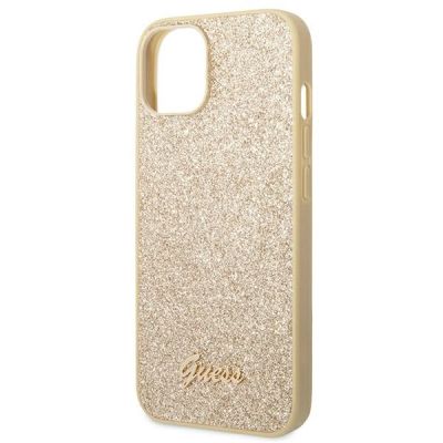 6. Guess Glitter Script Case for iPhone 14 Plus - Gold