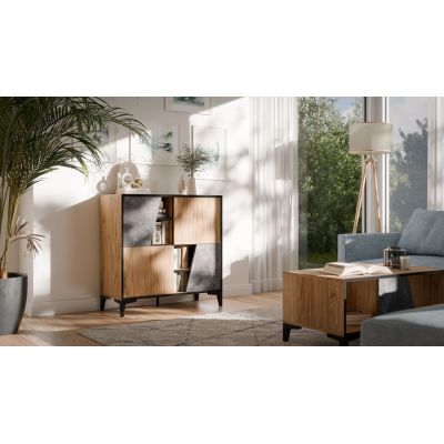 3. 4D OVO shelf 90x38xH90 oak/concrete