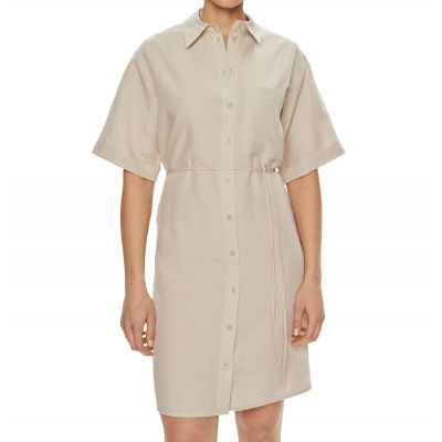 CALVIN KLEIN LINEN BLEND SHIRT DRESS