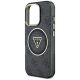 6. Guess IML Metal Glitter 4G Circle Triangle MagSafe Case for iPhone 16 Pro - Black