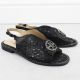 2. Women's black leather sandals S.Barski KV51-094