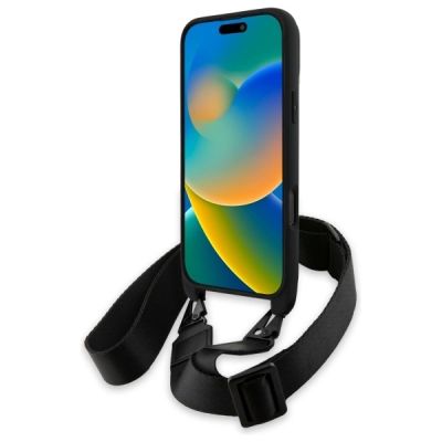 4. BMW M Edition Carbon Stripe & Strap Case for iPhone 16 Pro Max - Black