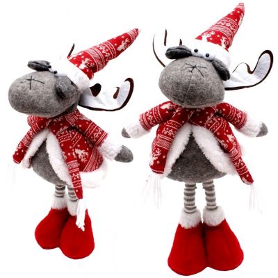 8. DECORATIVE REINDEER ON TELESCOPIC LEGS 45-60CM RED