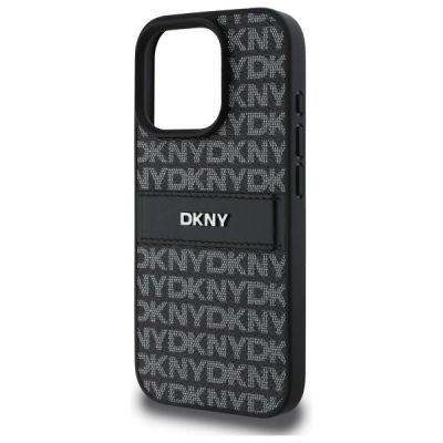 6. DKNY Texture Pattern Tonal Stripe iPhone 16 Pro Max Case - Black