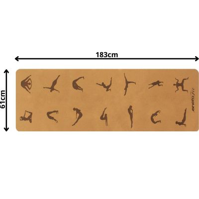 5. CORK FOLDABLE YOGA MAT 183x61x0.4CM ENERO FIT