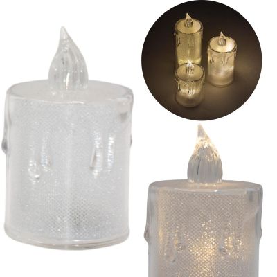 DECORATIVE CANDLE 8 CM TRANSPARENT WARM WHITE 1 LED