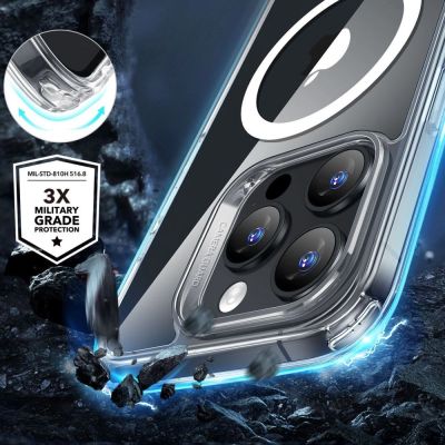 2. ESR Classic Hybrid Halolock MagSafe Case + Tempered Glass for iPhone 16 Pro Max - Clear