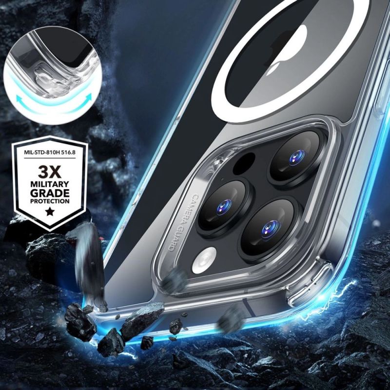 2. ESR Classic Hybrid Halolock MagSafe Case + Tempered Glass for iPhone 16 Pro Max - Clear