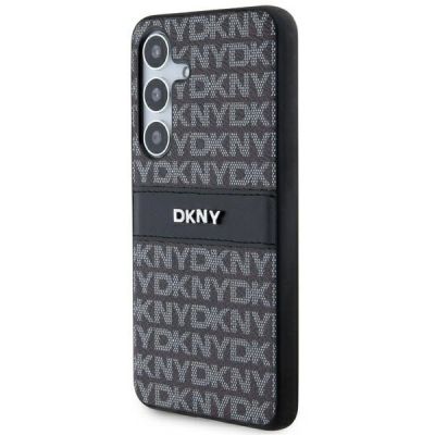 8. DKNY Leather Mono Stripe & Metal Logo case for Samsung Galaxy S24+ - black