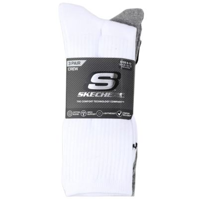 Skechers 3pk Unisex Non Terry Crew S601102-107 White 43-46