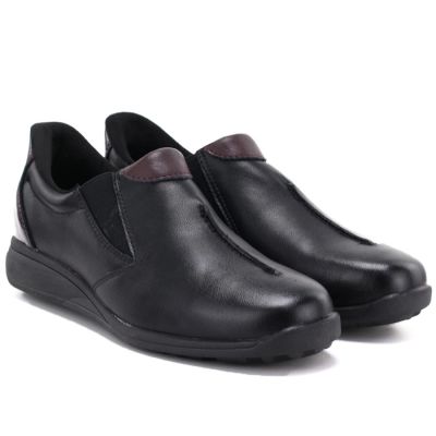 4. Black women's leather wedge shoes M.Daszyński SFY2647-5