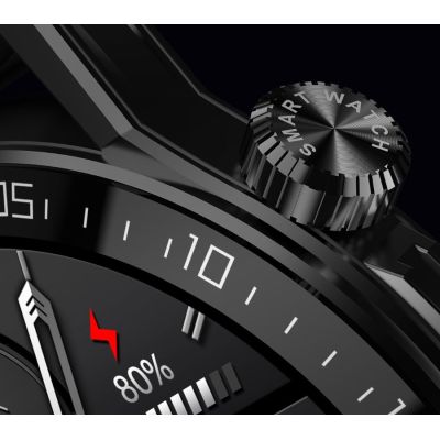 15. Rubicon RNCE88-1 Black Smartwatch - Black Silicone Strap + Black Leather Strap