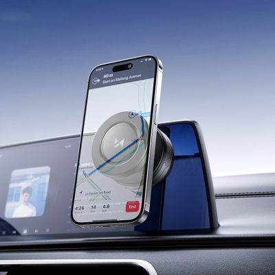 5. Wozinsky WUSQ-01 Car Holder with Qi Charger Compatible with MagSafe - Black