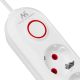 5. MACLEAN POWER STRIP EXTENSION CORD 5 OUTLETS + 3XUSB, 110-240V AC 50/60HZ, 2.1A MAX 2500W, 1.5M, WHITE MCE395W