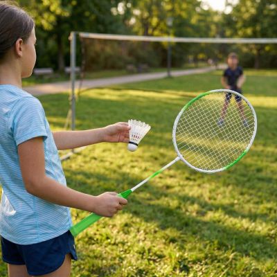 6. EDDY TOYS GREEN BADMINTON SET