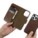 11. iCarer Oil Wax Wallet Case 2in1 Cover iPhone 14 Pro Anti-RFID Leather Flip Case Brown (WMI14220722-BN)