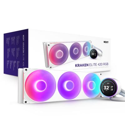 2. NZXT Kraken Elite 420 RGB Processor All-in-One Liquid Cooler 14cm White 1 pc.
