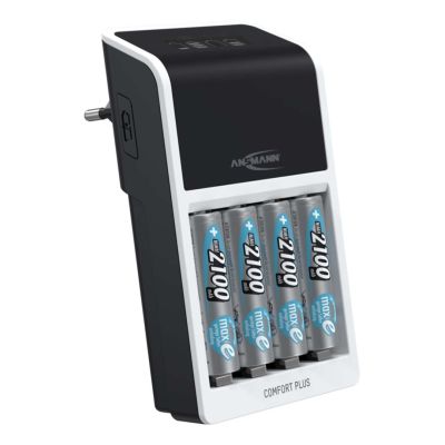 5. Ansmann Comfort Plus charger with 4x AA2100 rechargeable batteries 1001-0094-01