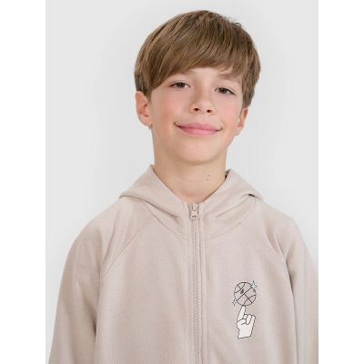 2. Boys' zip-up sweatshirt with hood 4F 4FJRSS25TSWSM2103-83S