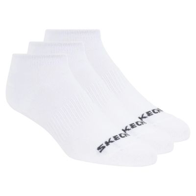 Skechers 3pk Unisex Non Terry No Show S114041-100 White 39-42