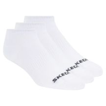 Skechers 3pk Unisex Non Terry No Show S114041-100 White 39-42