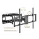 3. GEMBIRD FULL MOTION CEILING MOUNT FOR TV (ADJUSTABLE), 60" - 120", UP TO 120 KG