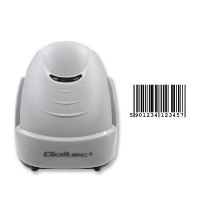4. QOLTEC LASER BARCODE READER | 1D | USB | WHITE