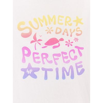 6. Girls' cotton T-shirt 4F 4FJRSS26TTSHF3913-10S