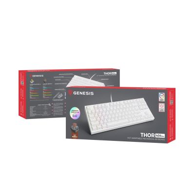 13. GENESIS Thor 404 TKL Keyboard Gaming USB QWERTY American International White