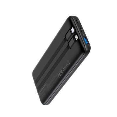 2. Powerbank Choetech B654 10000mAh 22.5W USB-A / USB-C / micro USB with built-in USB-C / Lightning cable - black