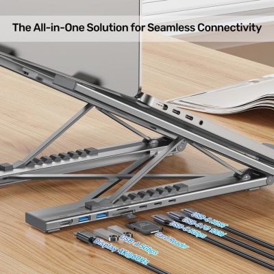 11. UNITEK ADJUSTABLE LAPTOP STAND + HUB USB-C/A, HDMI 2.0, PD 100W