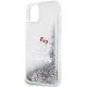 6. Hello Kitty Liquid Glitter Charms Kitty Head Case for iPhone 11 / Xr - Silver