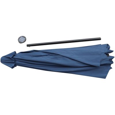 18. GARDEN UMBRELLA WITH LED LIGHTING 300CM NAVY BLUE