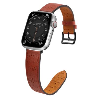 3. Strap Leather for Apple Watch 38 / 40 / 41 mm band bracelet - red