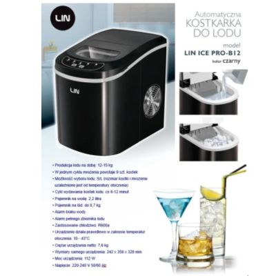 9. LIN ICE PRO-B12 ice cube maker black