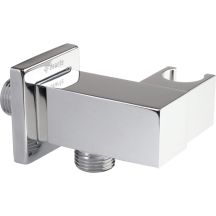 Square angle connector with handset holder